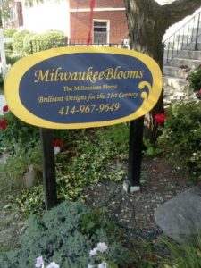 Outside sign for Miilwaukee Blooms